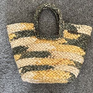Billabong Natural and Olive Woven Tote